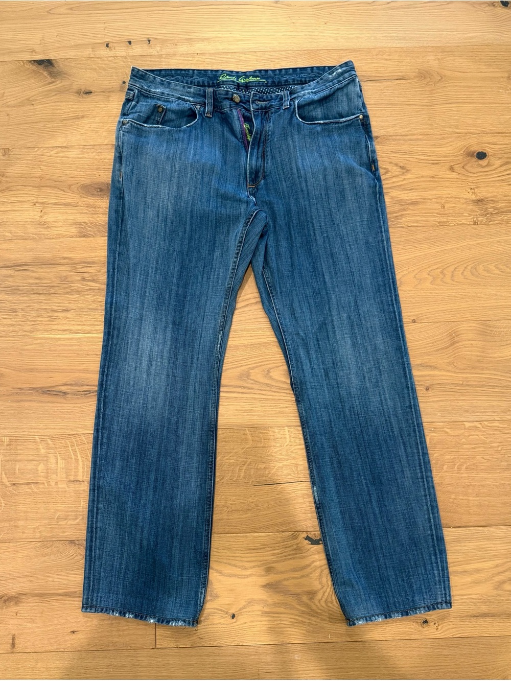 Robert Graham Men's Straight-Leg Jeans in Medium Blue